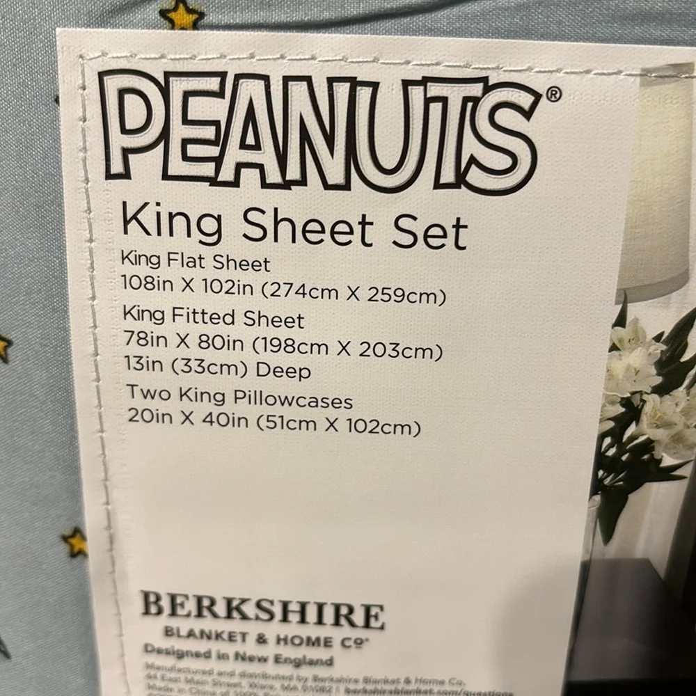 NEW! Peanuts SNOOPY GHOSTS & BATS LT BLUE KING SIZE HALLOWEEN SHEET SET